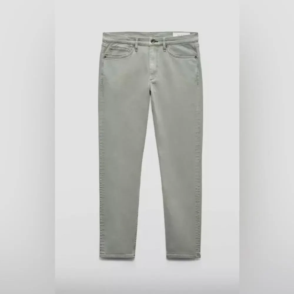 Rag & Bone Fit 2 Aero Stretch Slim Fit Jeans Dark Mint Sage Green Grey 31W
